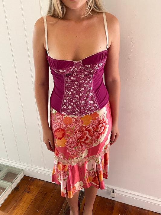 Vintage Y2K Dolce & Gabbana magenta bustier top