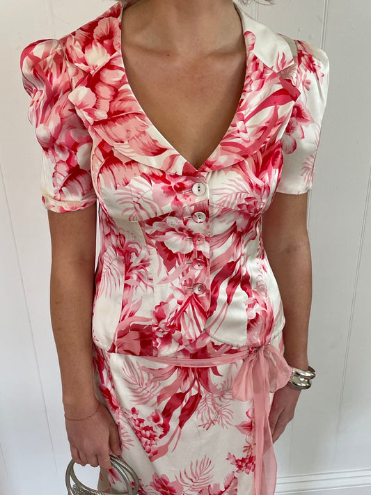 Vintage 90s floral top & skirt set