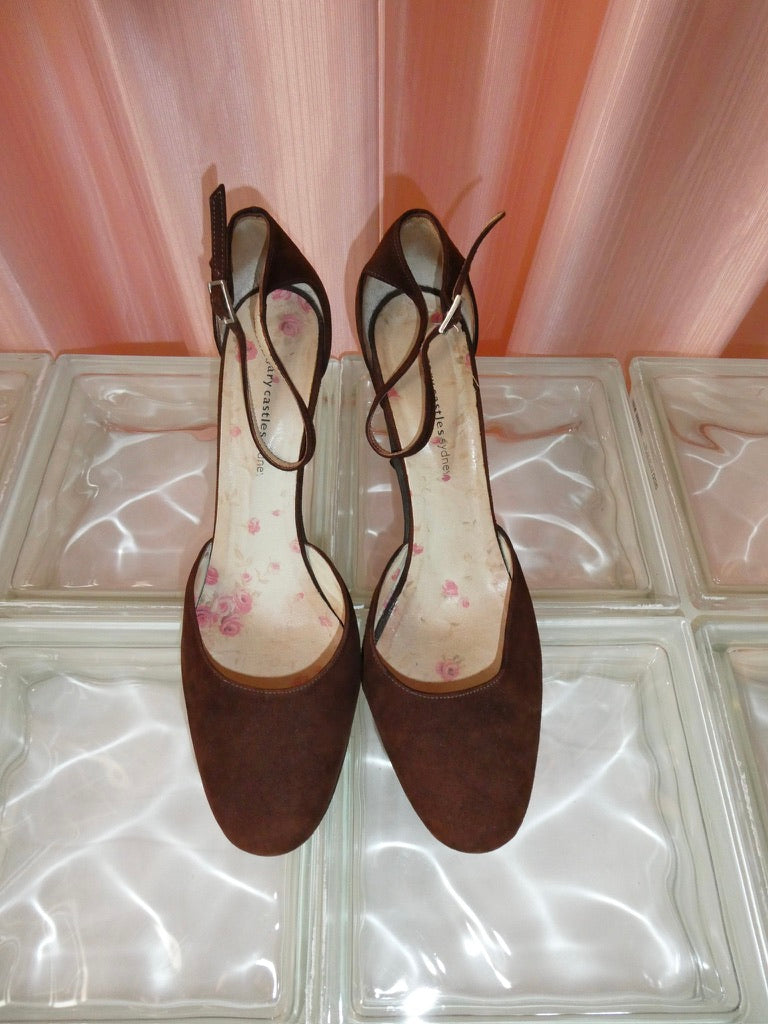 Brown suede stiletto heels size 40