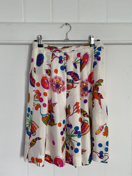 Vintage Y2K Sonia Rykiel silk floral mini skirt