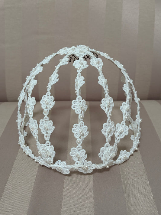 Vintage 70s daisy chain wired bridal headpiece