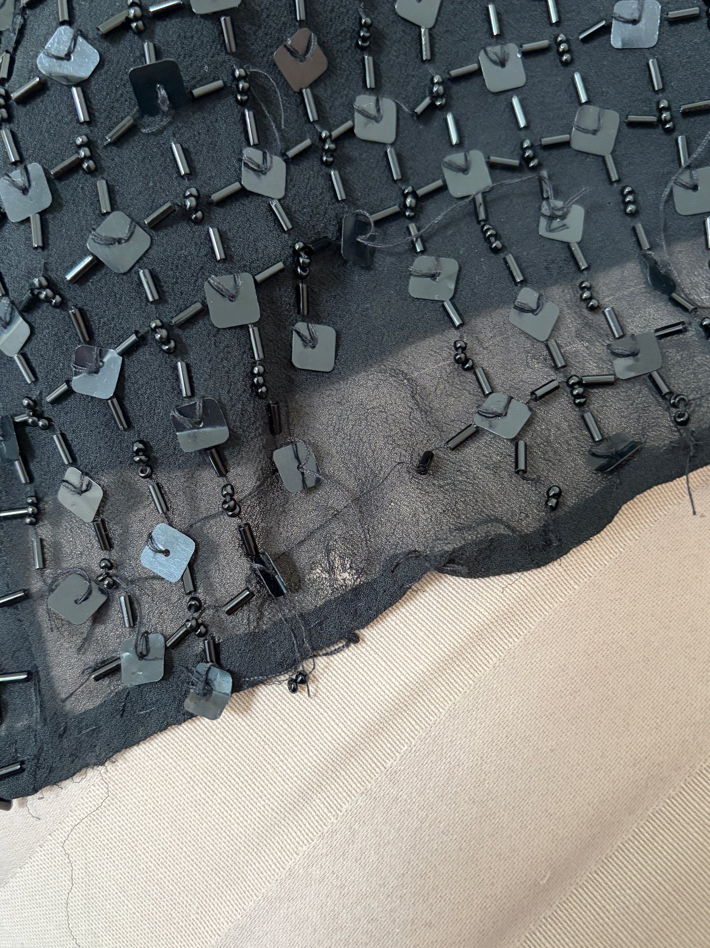 Vintage 90s George Gross black sequinned evening gown