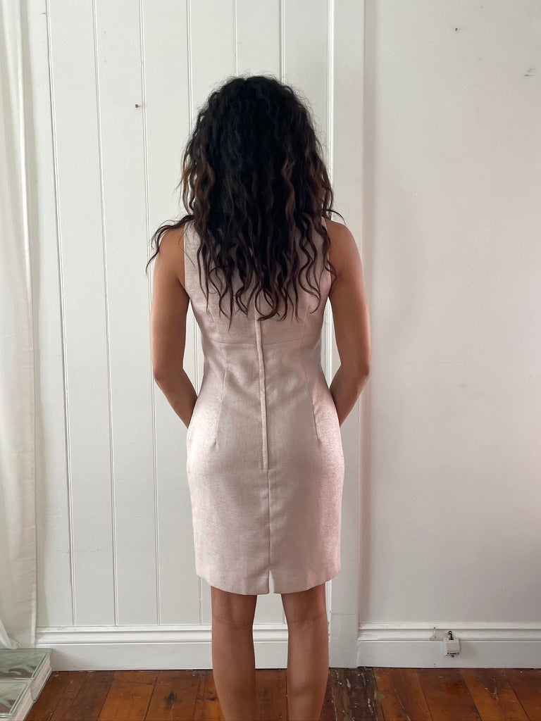Vintage 90s does 60s baby pink mod mini dress