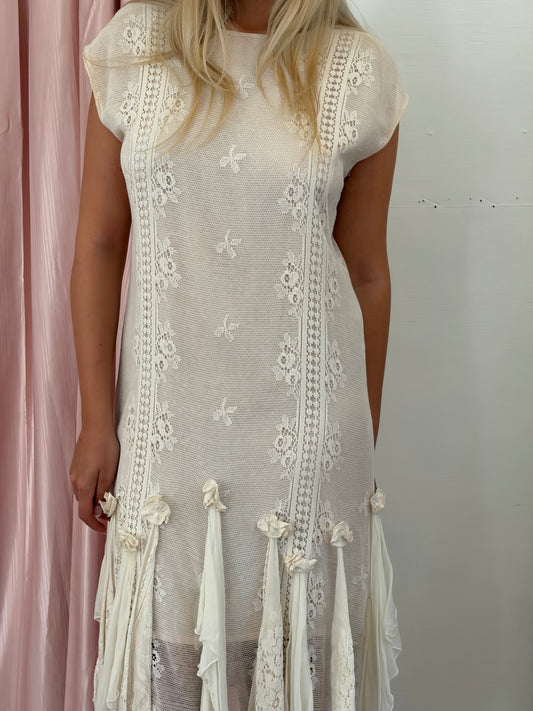 Vintage 80s Mariana Hardwick high neck column dress