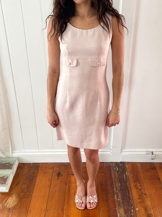 Vintage 90s does 60s baby pink mod mini dress