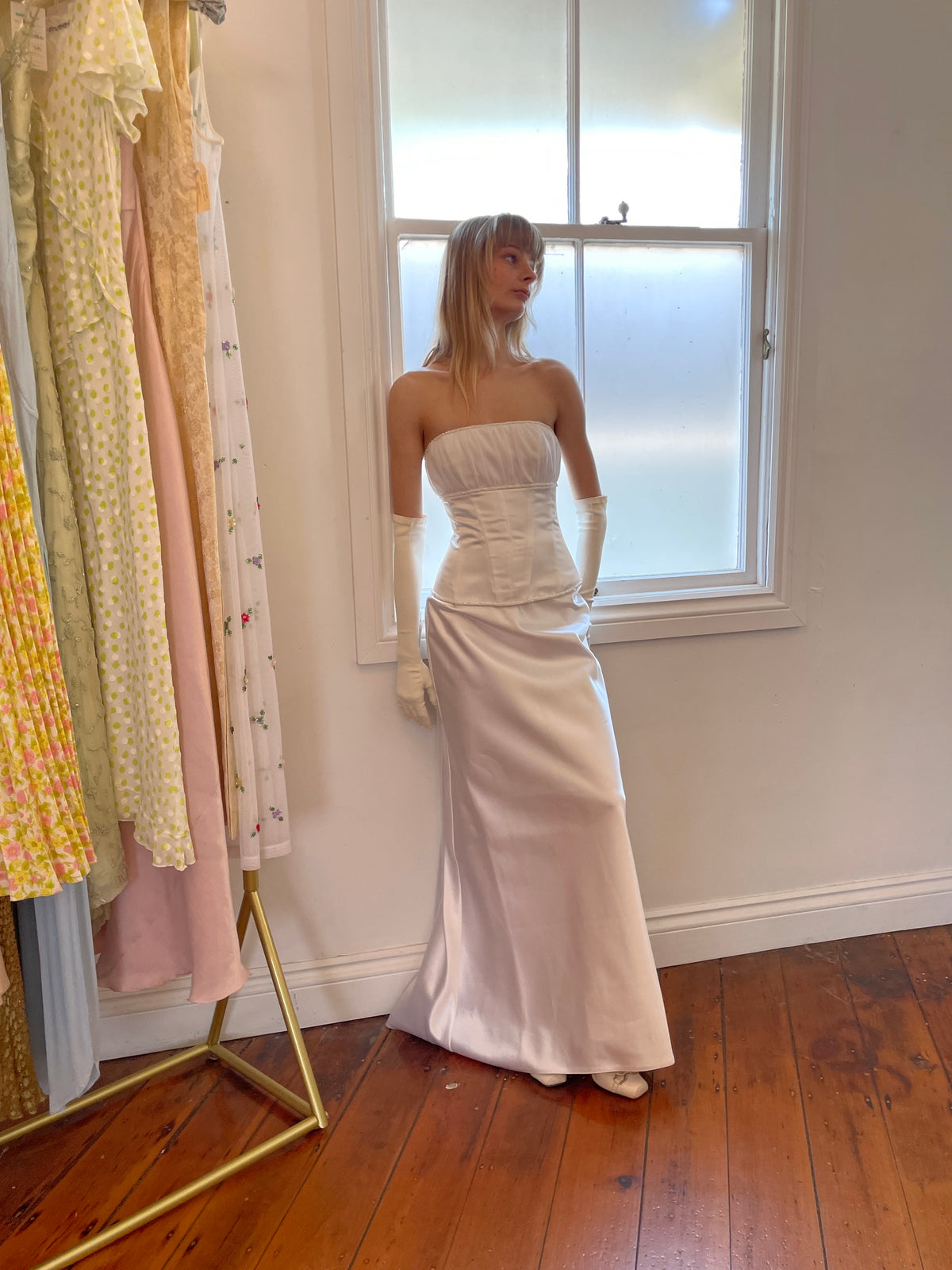 Vintage y2k two piece corset & skirt bridal set