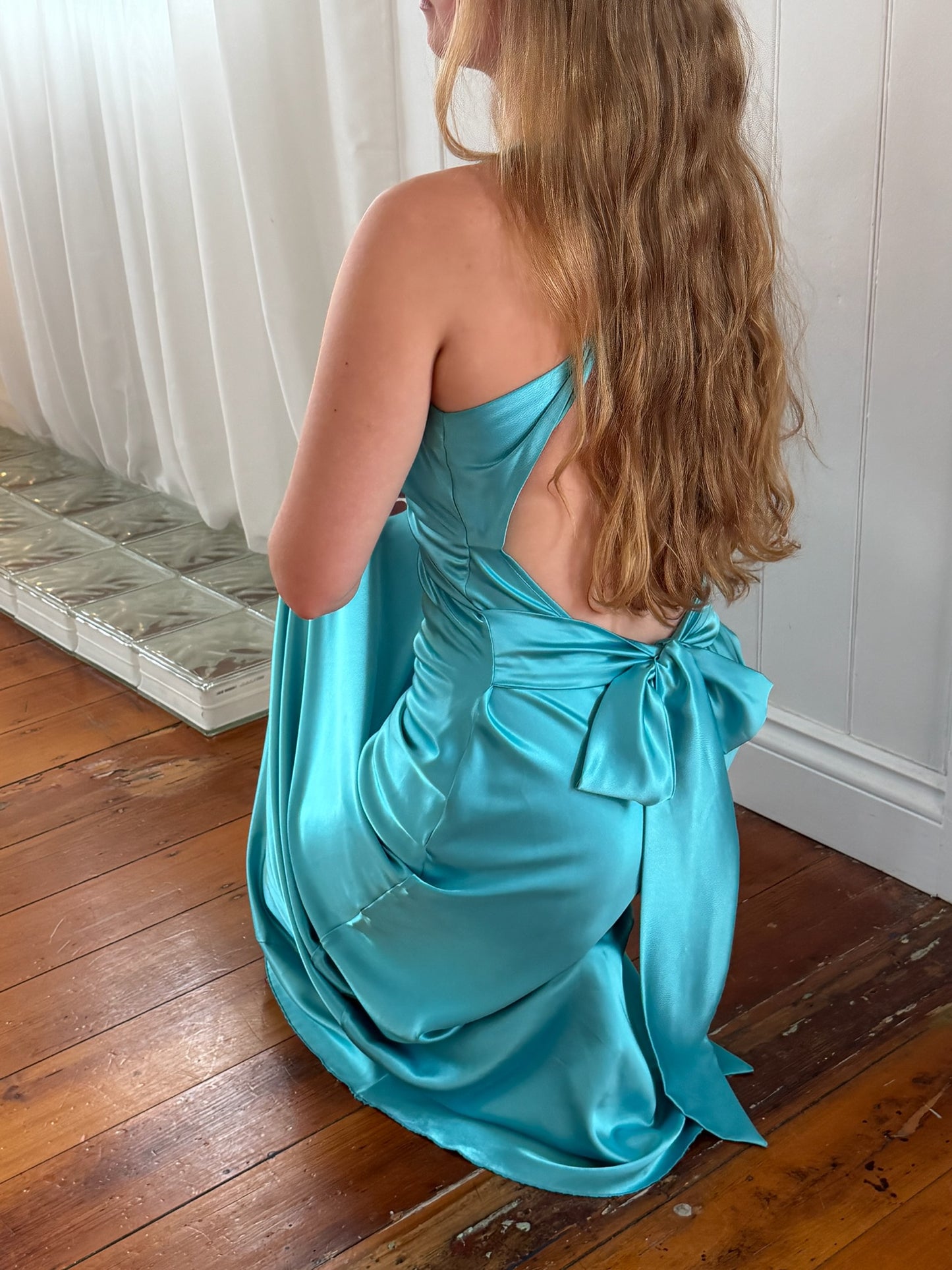 Vintage Ruth Tarvydas Goddess Gown Aqua 14