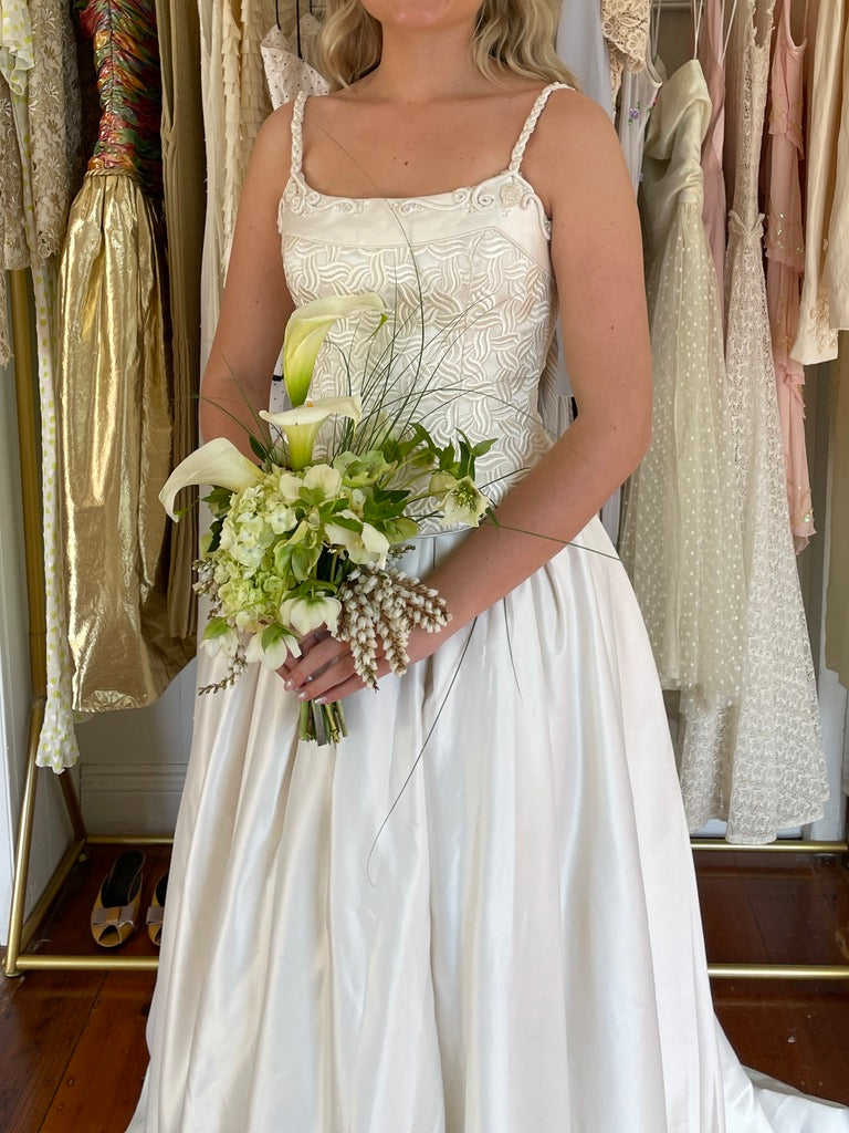 Vintage 90s Jean Fox Bridal Corset and Skirt Set