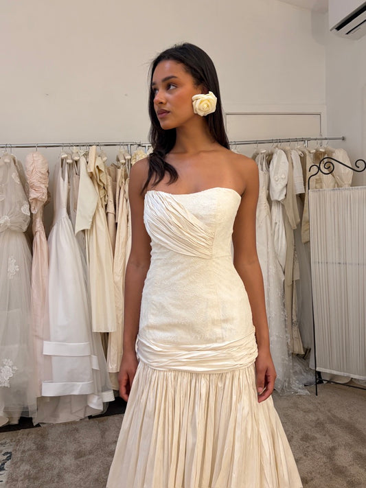 Incredible oversized cream rose bridal earrings