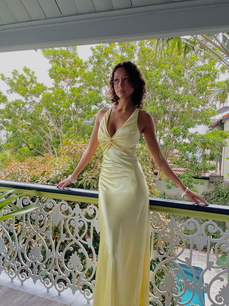 Vintage Ruth Tarvydas Goddess Gown Lemon 8