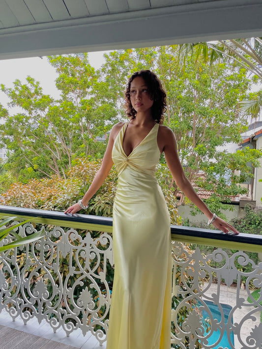 Vintage Ruth Tarvydas Goddess Gown Lemon 8