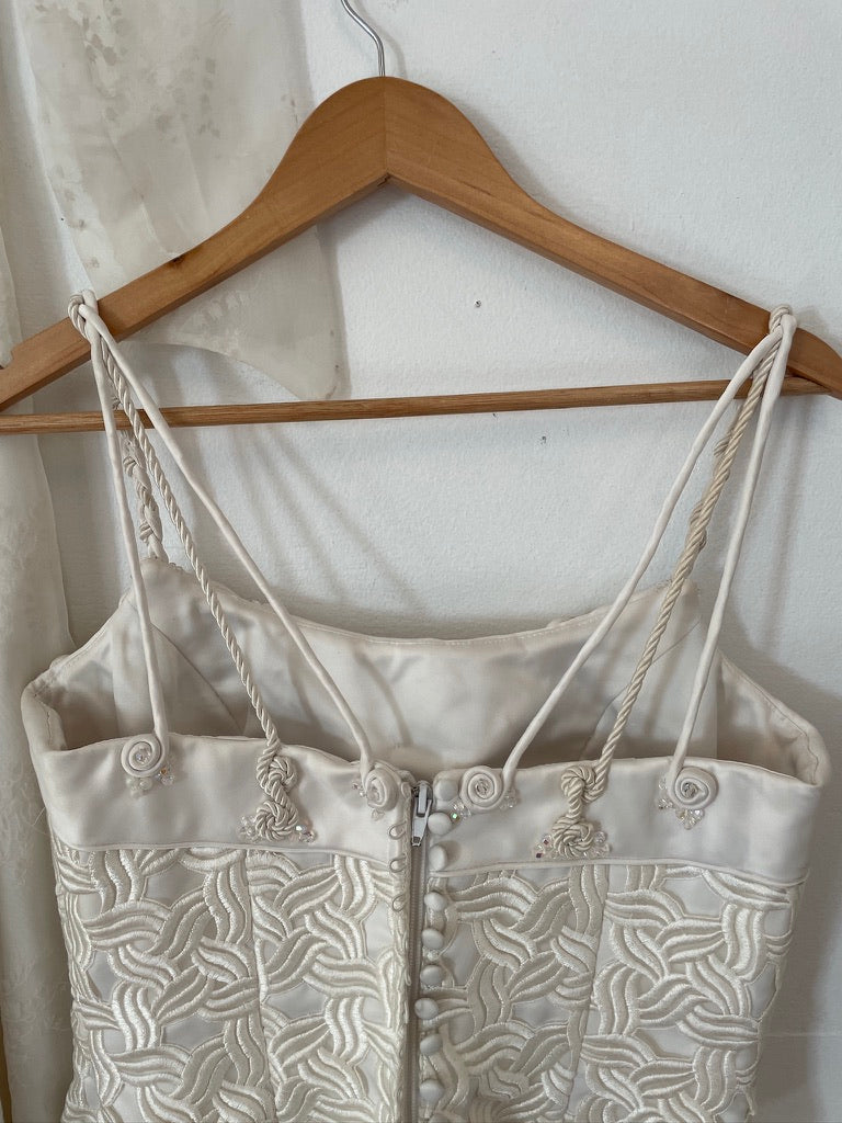 Vintage 90s Jean Fox Bridal Corset and Skirt Set