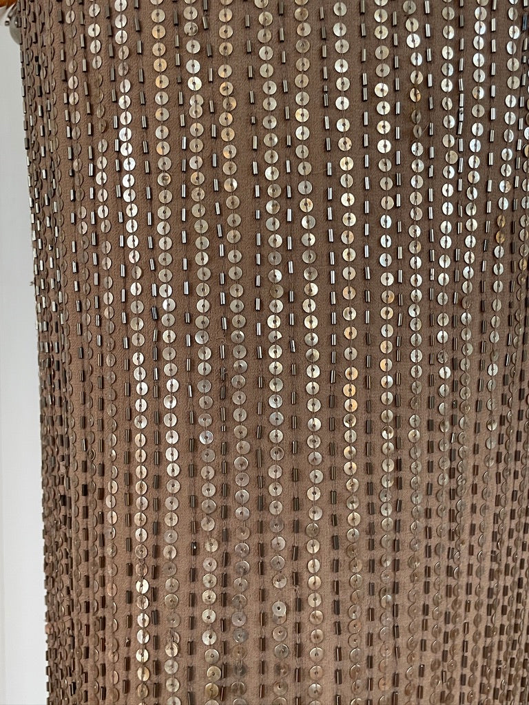 Vintage Y2K Ruth Tarvydas Bronze silk sequinned gown