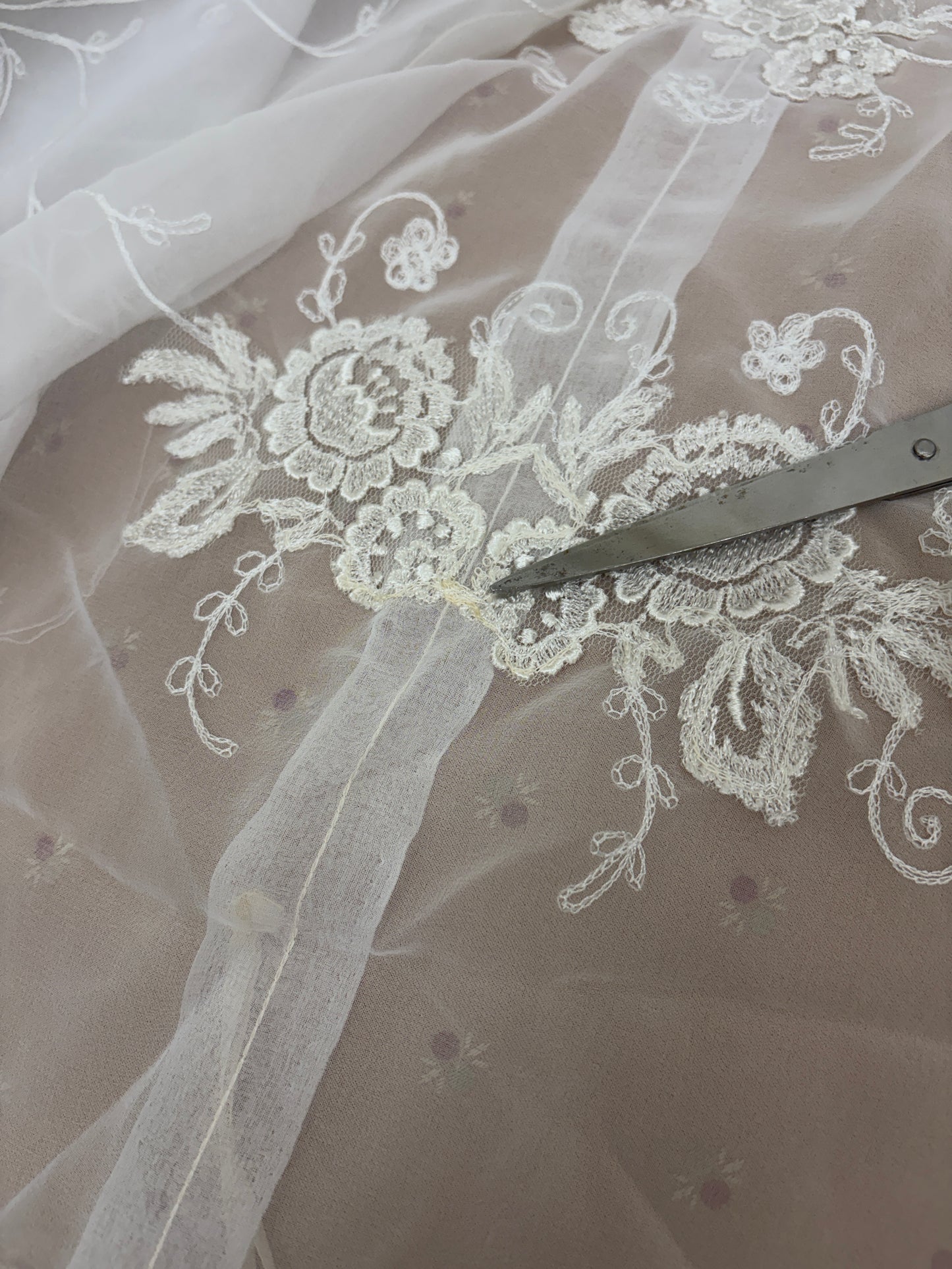 Vintage 70s ivory wedding dress with long sleeve bolero and train