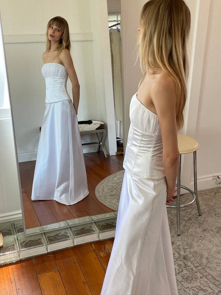 Vintage y2k two piece corset & skirt bridal set