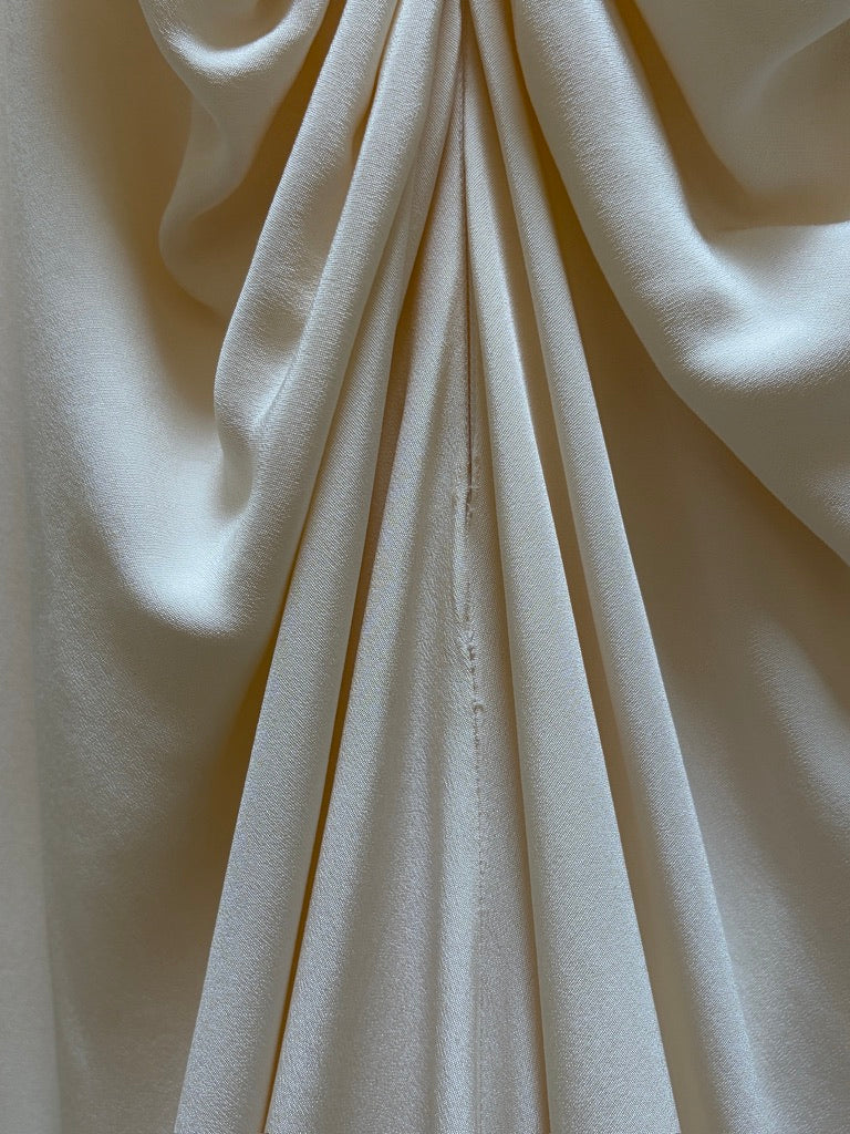 Vintage 00s Suzanne Neville silk backless wedding gown