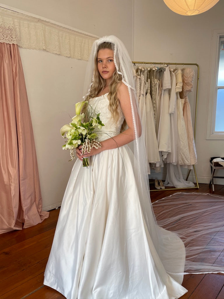 Vintage 90s Jean Fox Bridal Corset and Skirt Set