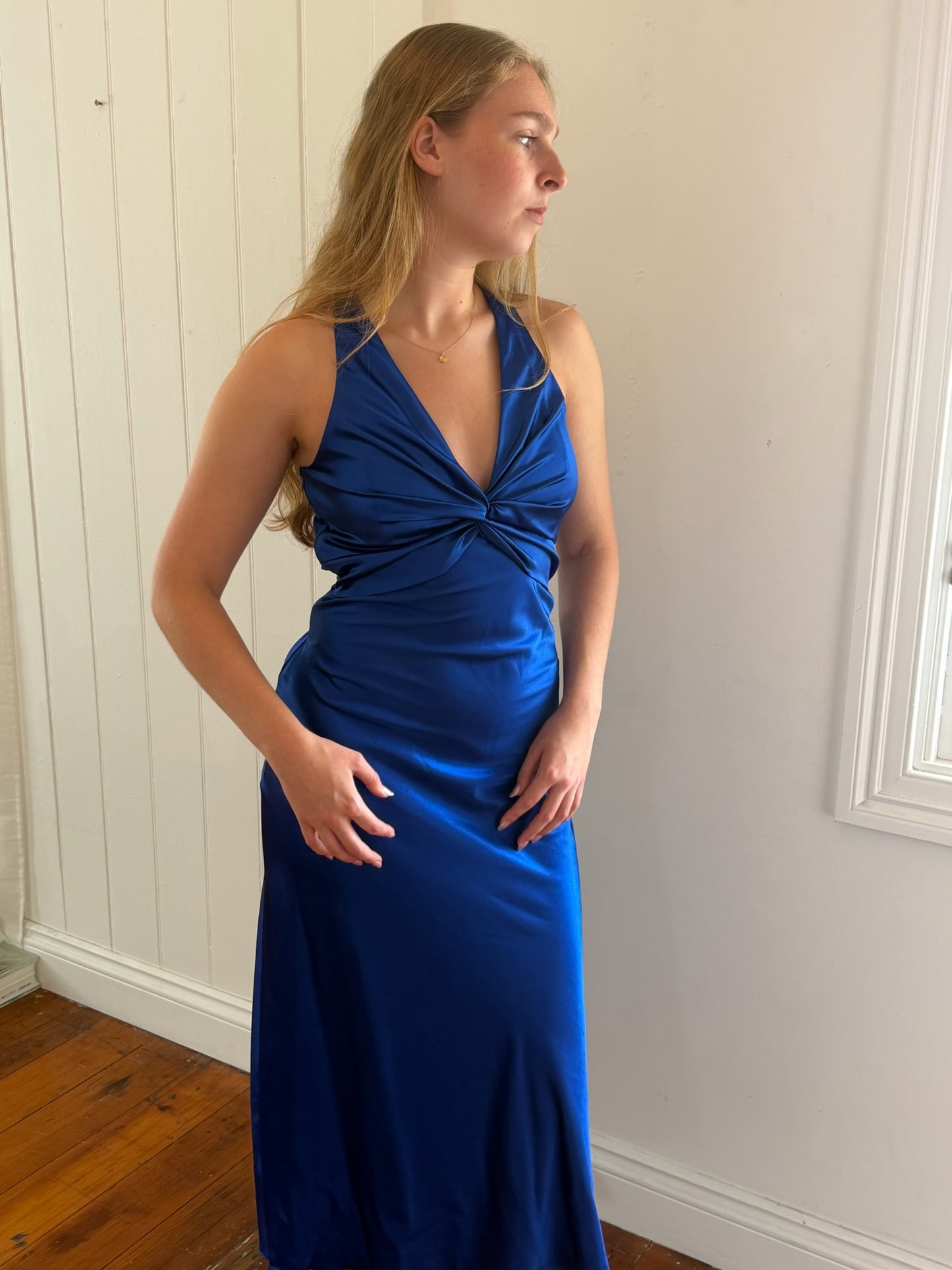Vintage Ruth Tarvydas Goddess Dress Saphire 10 & 12