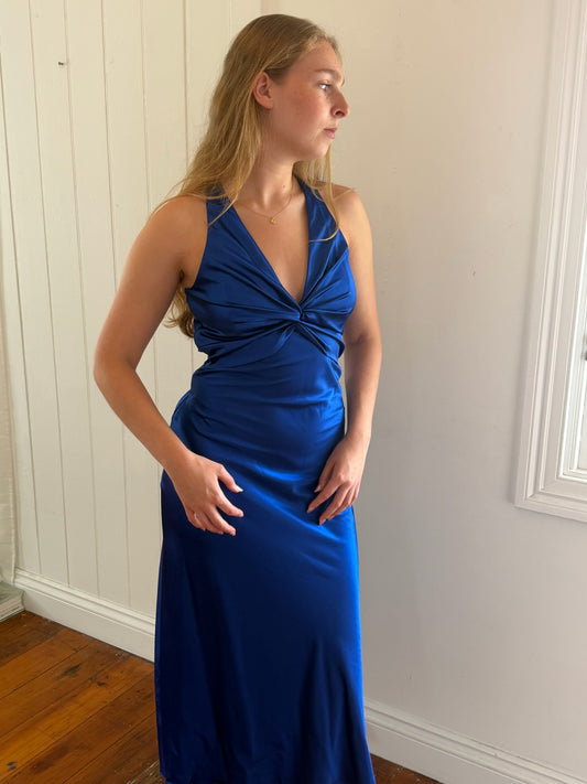 Vintage Ruth Tarvydas Goddess Dress Saphire 10 & 12