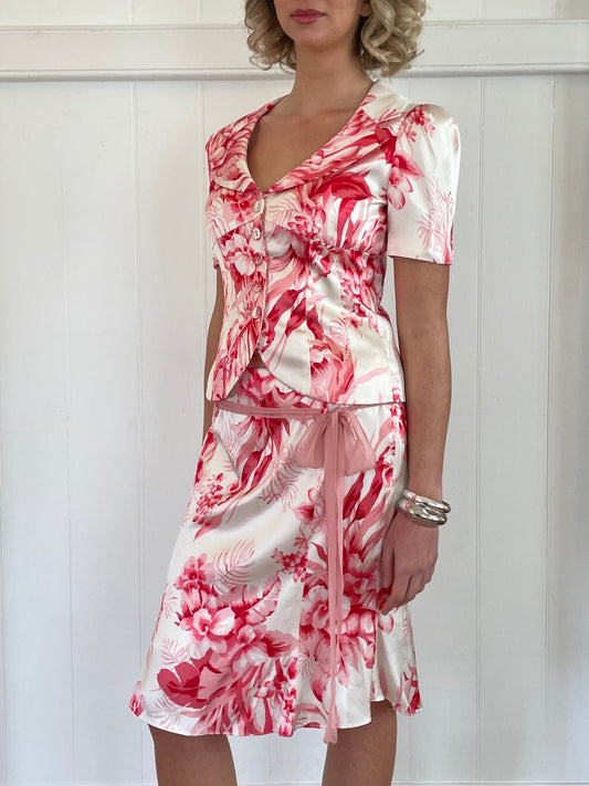 Vintage 90s floral top & skirt set