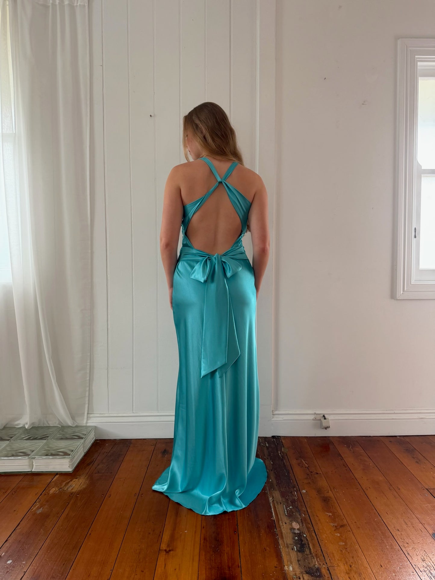 Vintage Ruth Tarvydas Goddess Gown Aqua 14