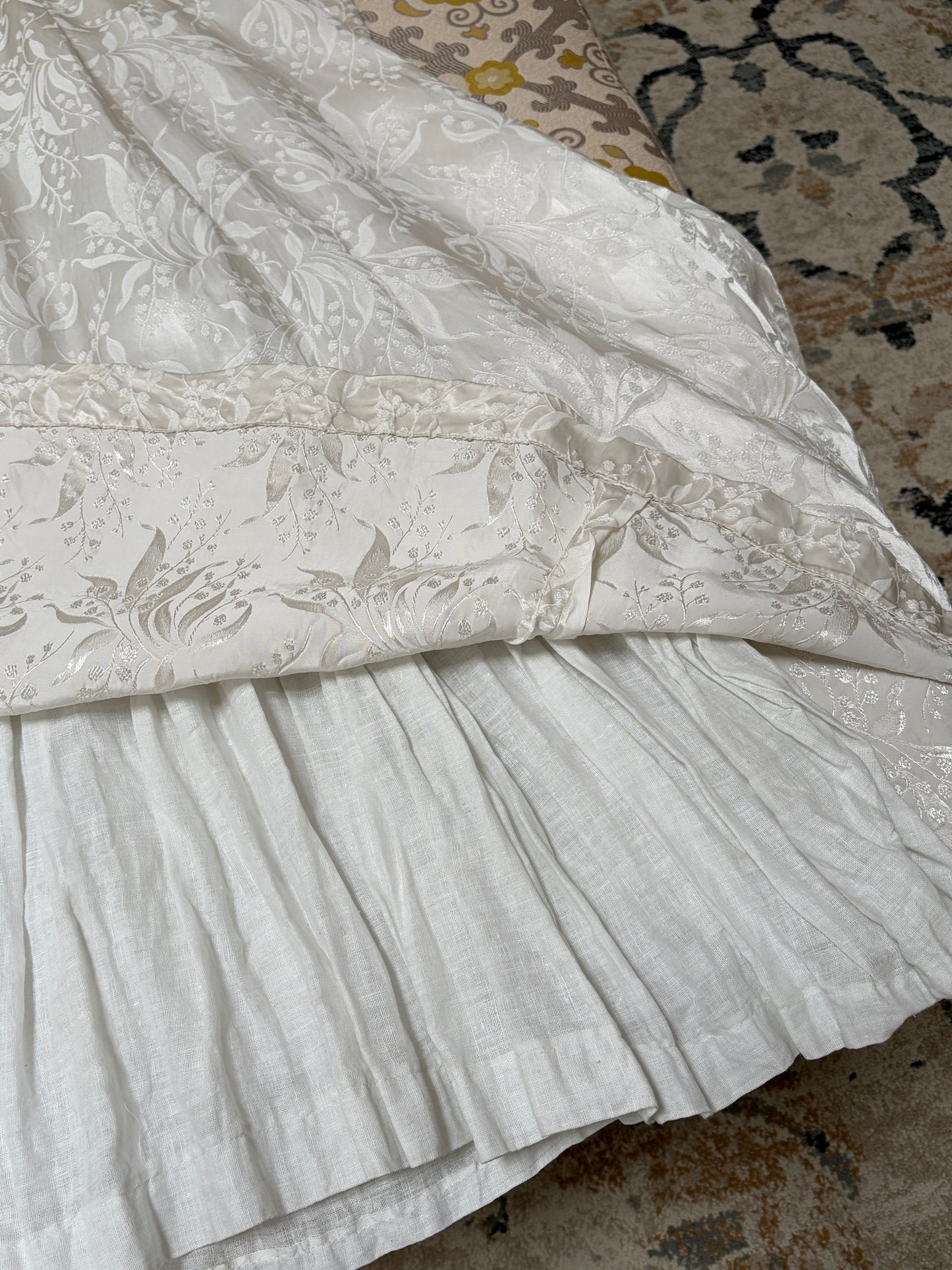 Vintage 60s Ivory drop waist long sleeve wedding gown with bow detail