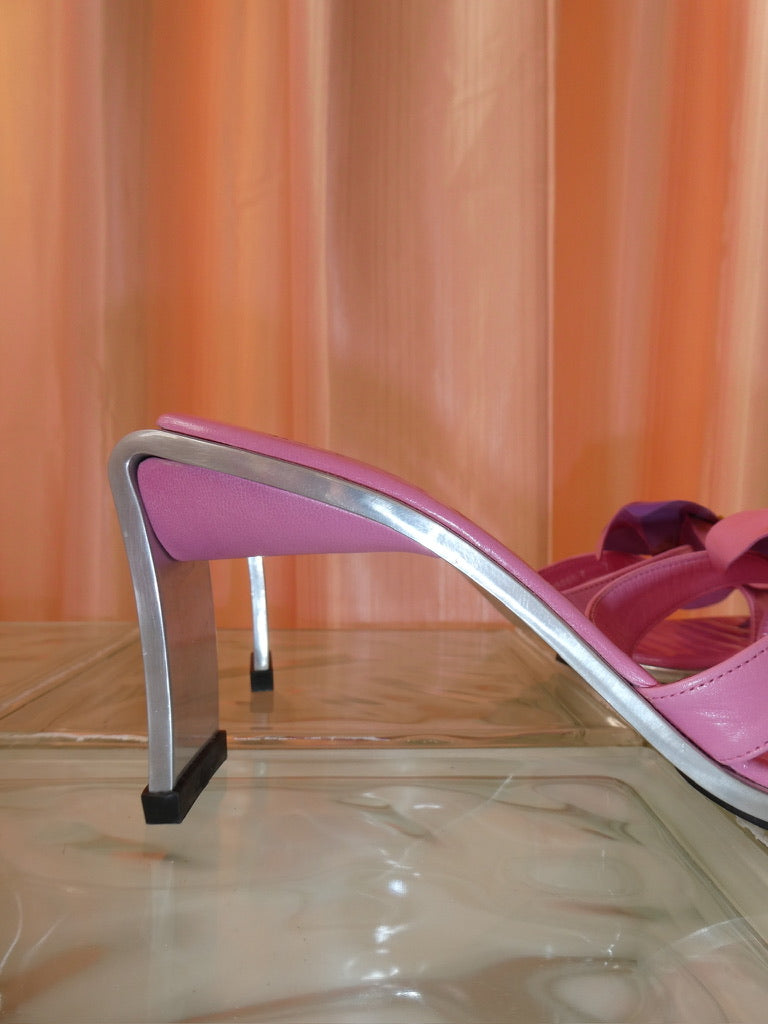 Charles Jourdan pink & purple steel heels size 38