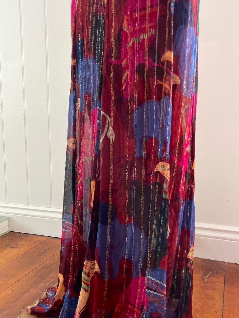 Vintage y2k Lisa Ho silk backless halterneck maxi