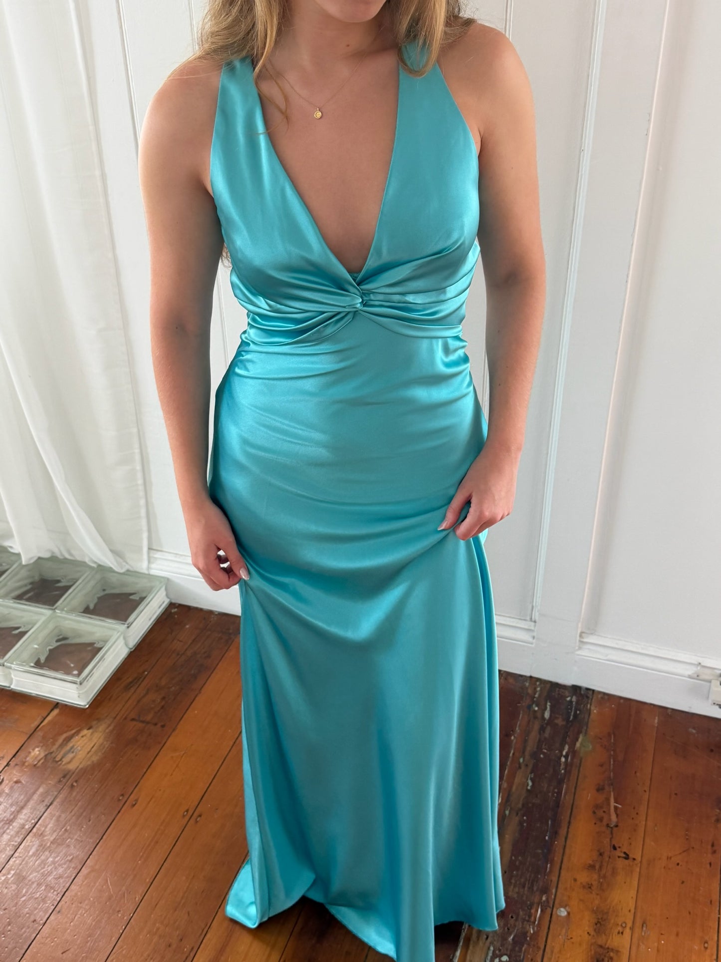 Vintage Ruth Tarvydas Goddess Gown Aqua 14