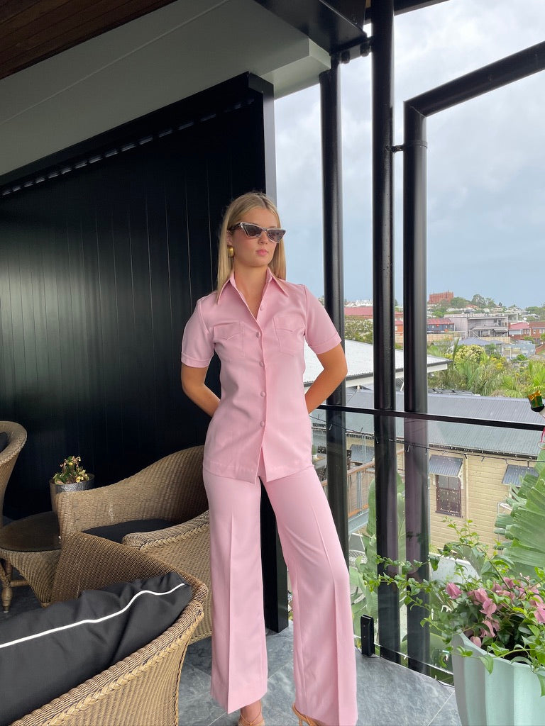 Vintage 70s baby pink suit set