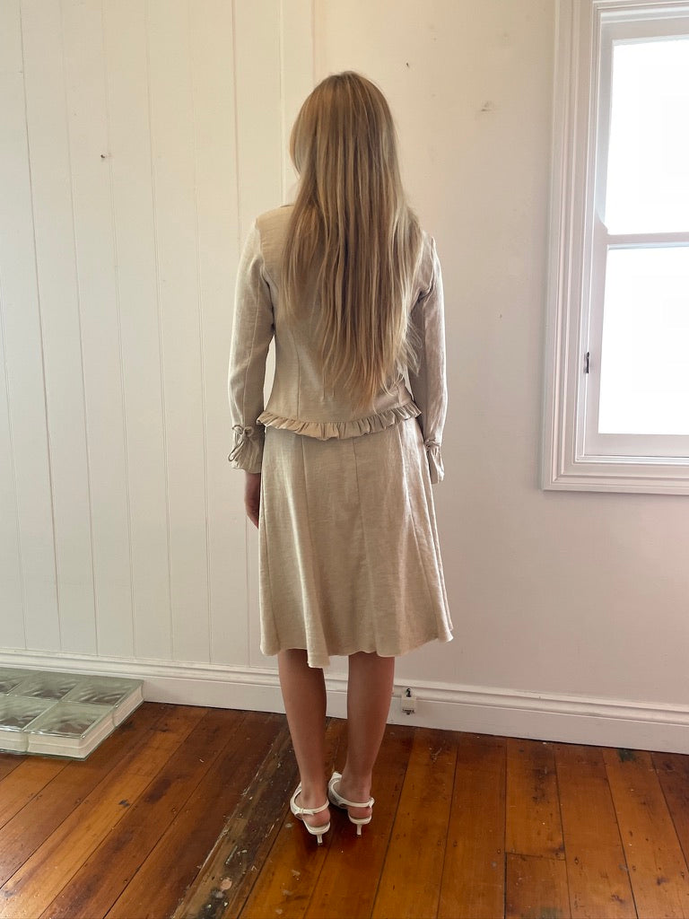 Vintage y2k oat french made skirt suit set