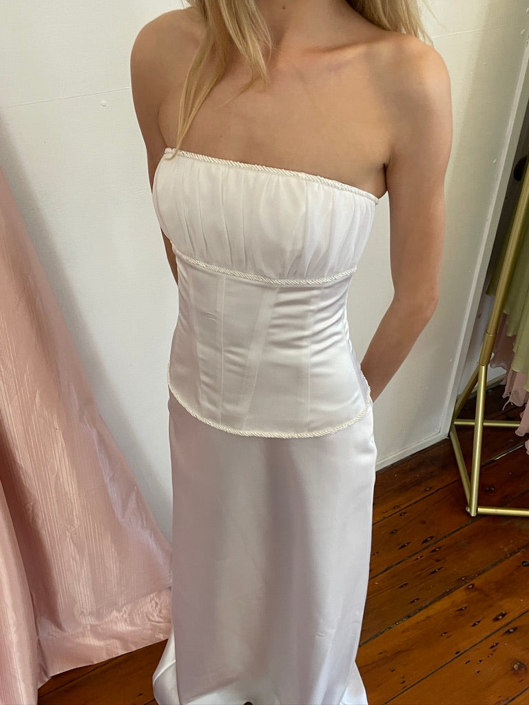 Vintage y2k two piece corset & skirt bridal set