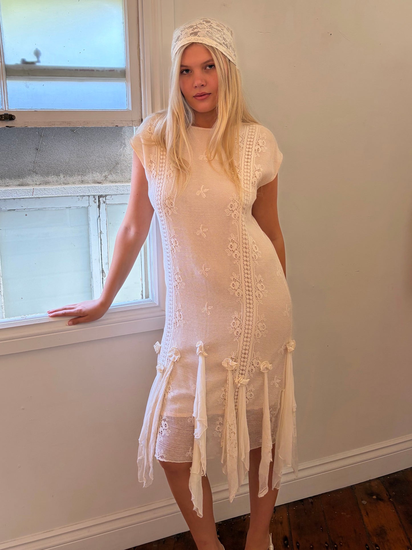Vintage 80s Mariana Hardwick high neck column dress