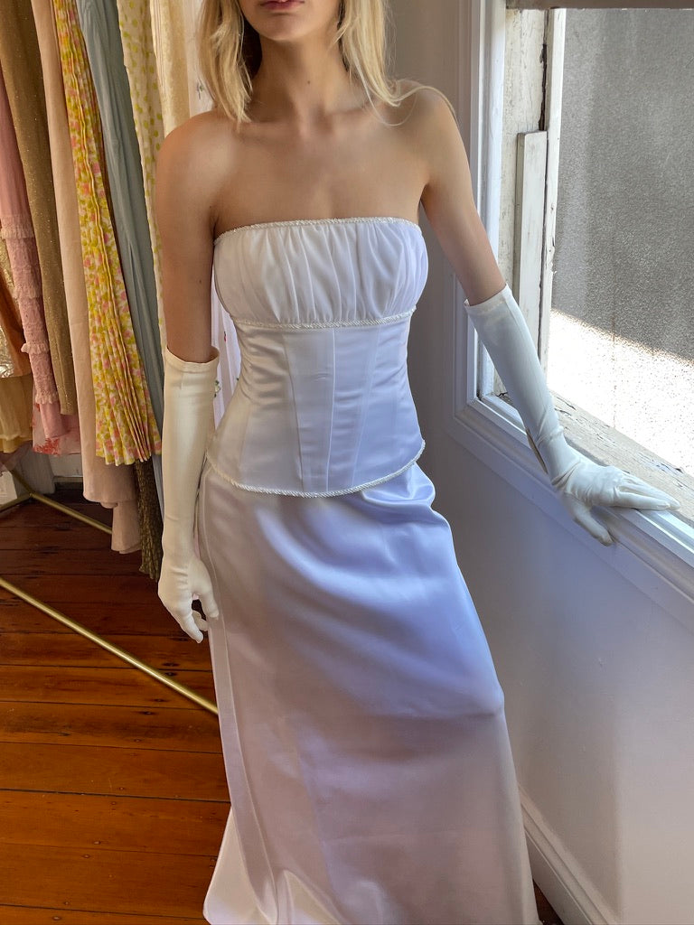 Vintage y2k two piece corset & skirt bridal set