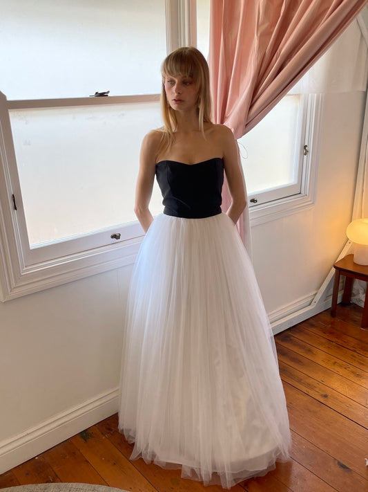 Vintage 90s two tone cupcake wedding dress