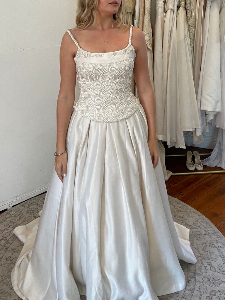 Vintage 90s Jean Fox Bridal Corset and Skirt Set