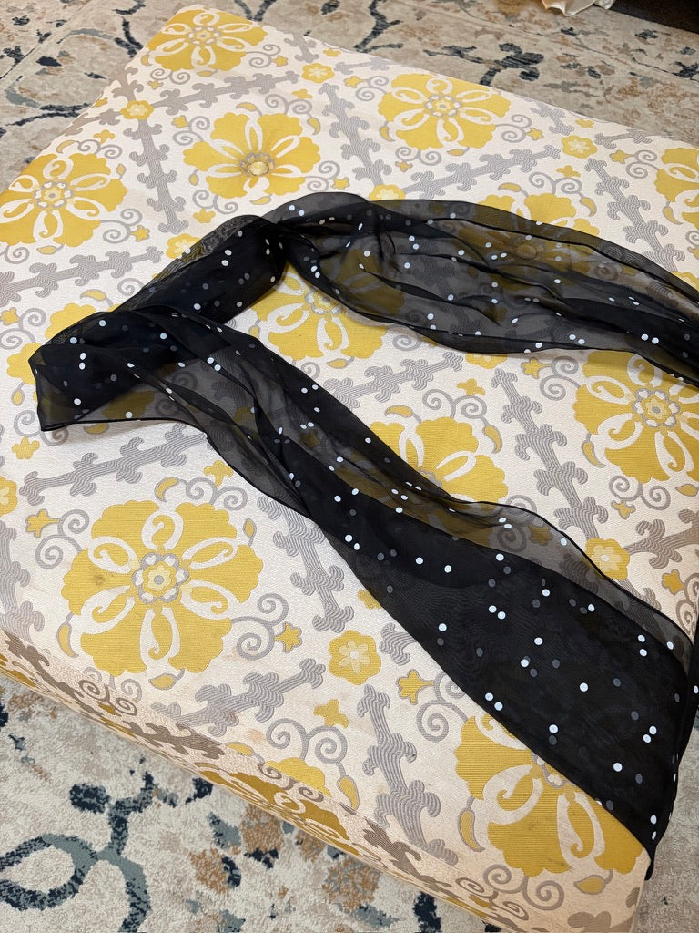 Vintage 00s Kay Unger black strapless polka dot evening dress