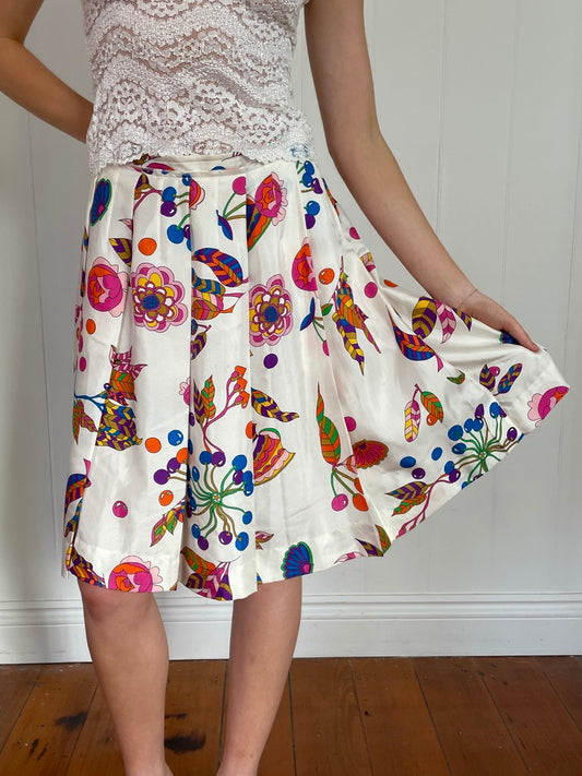 Vintage Y2K Sonia Rykiel silk floral mini skirt
