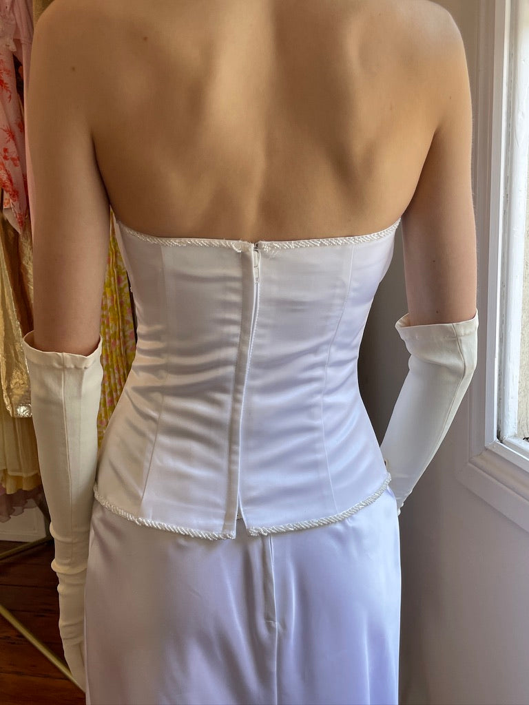 Vintage y2k two piece corset & skirt bridal set