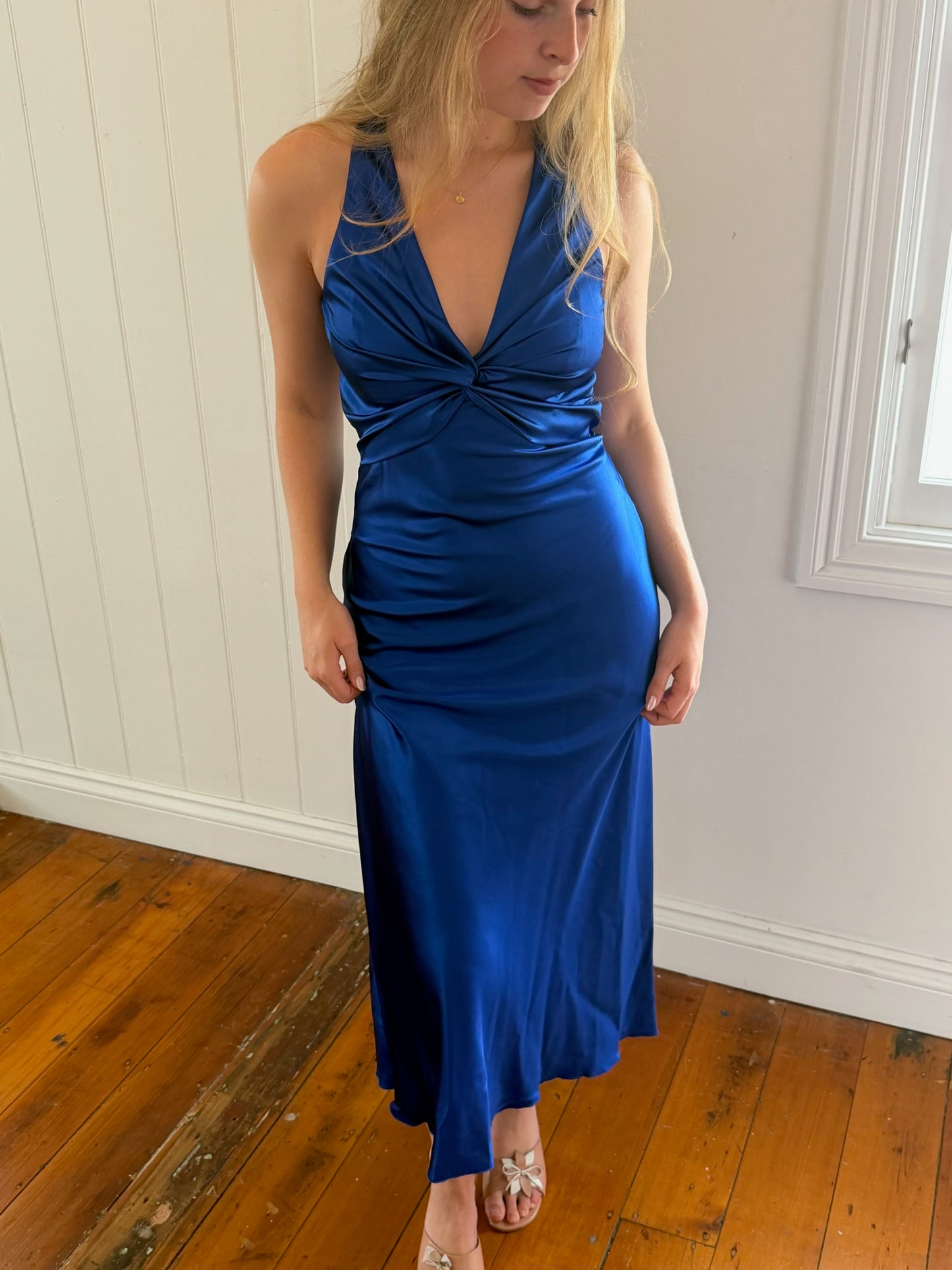 Vintage Ruth Tarvydas Goddess Dress Saphire 10 & 12
