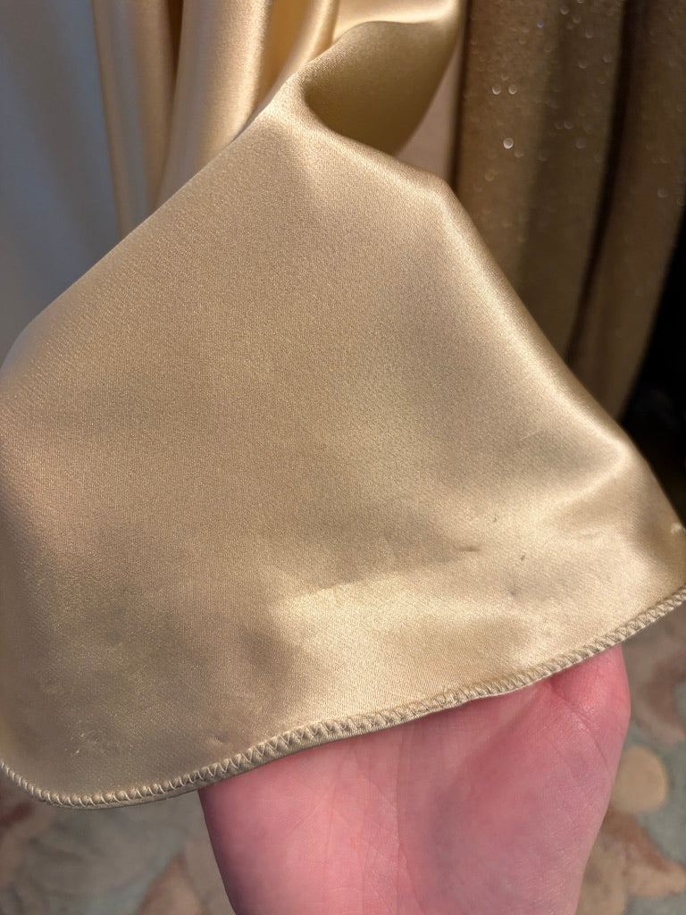 Vintage 90s Jenny Bannister open back champagne evening gown
