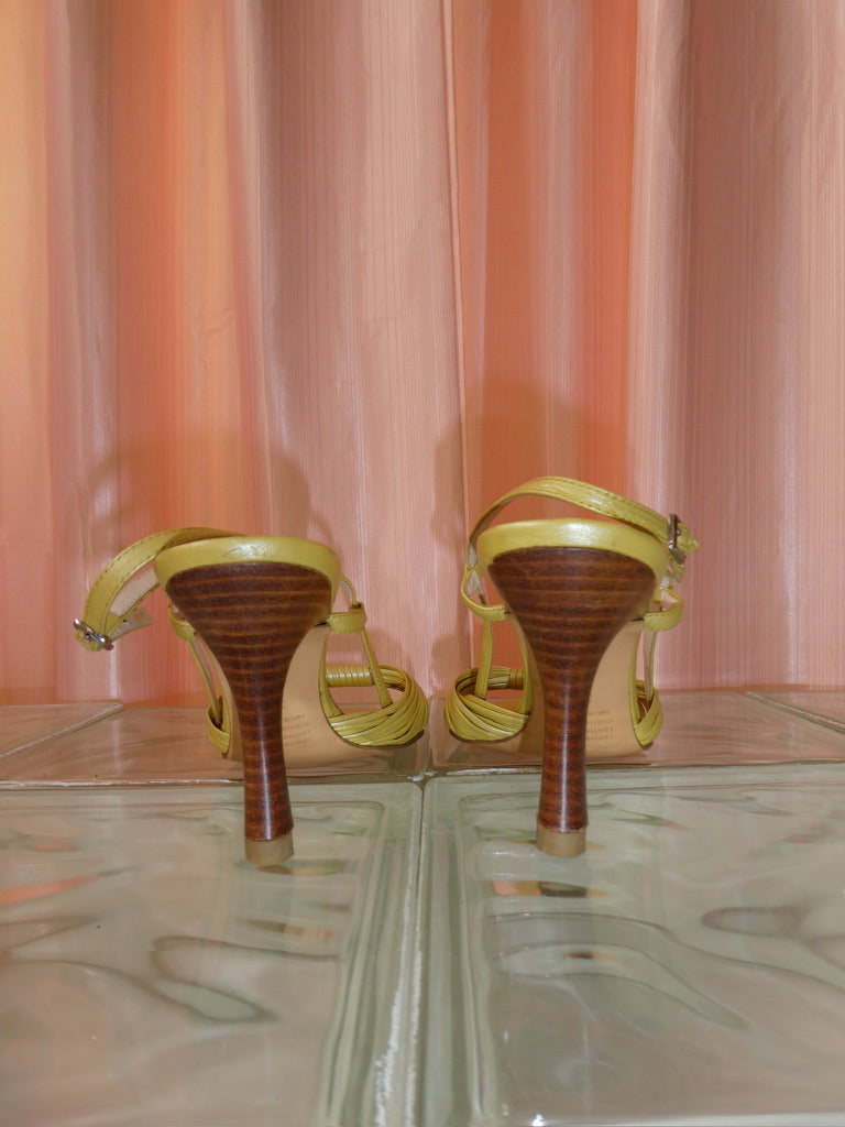 Mina Martini charteuse leather heels size 36.5