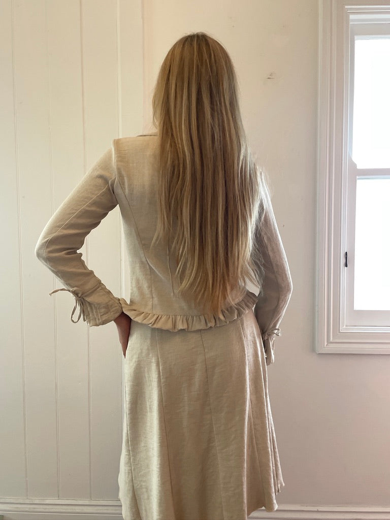 Vintage y2k oat french made skirt suit set