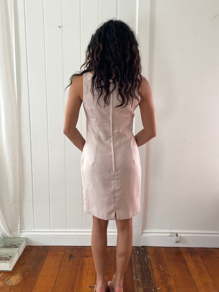 Vintage 90s does 60s baby pink mod mini dress