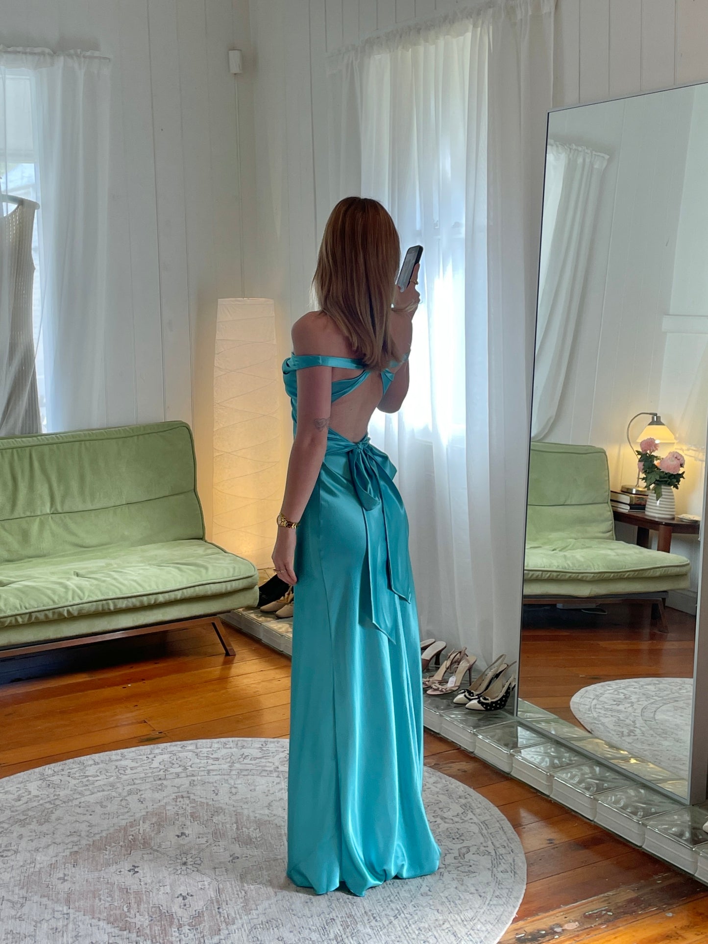 Vintage Ruth Tarvydas Goddess Gown Aqua 6