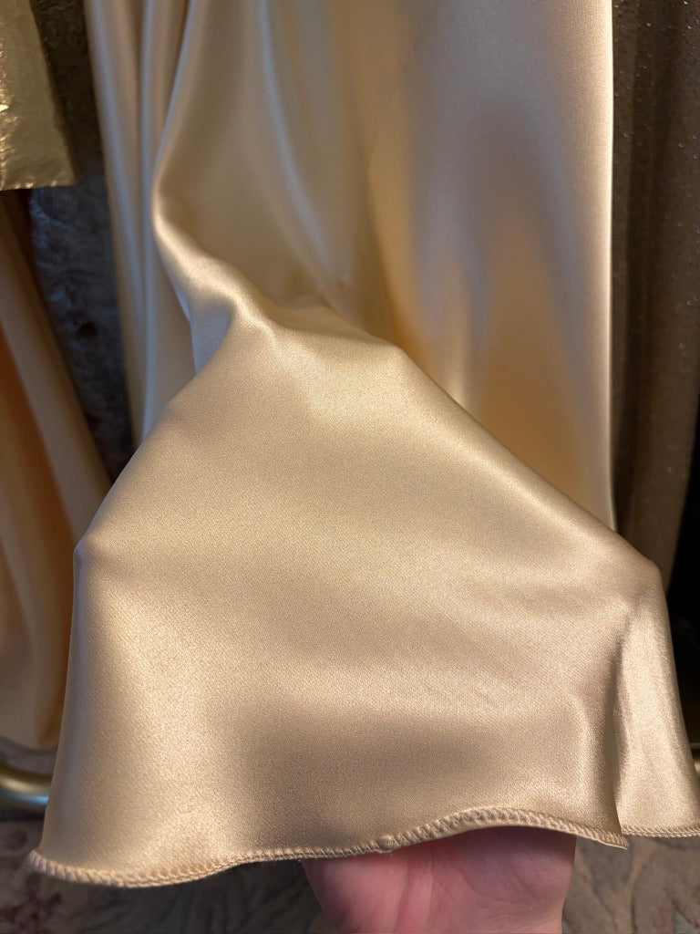 Vintage 90s Jenny Bannister open back champagne evening gown
