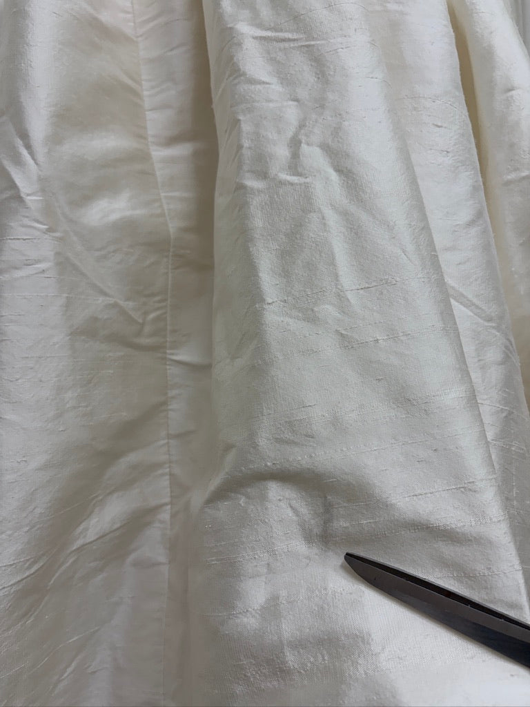 Vintage 90s silk dupion long sleeve rosette wedding gown with detachable train