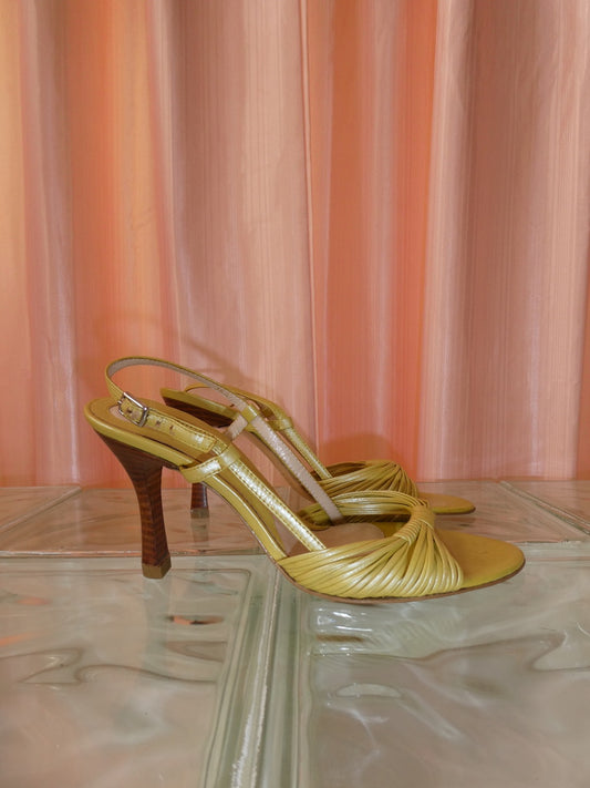 Mina Martini charteuse leather heels size 36.5