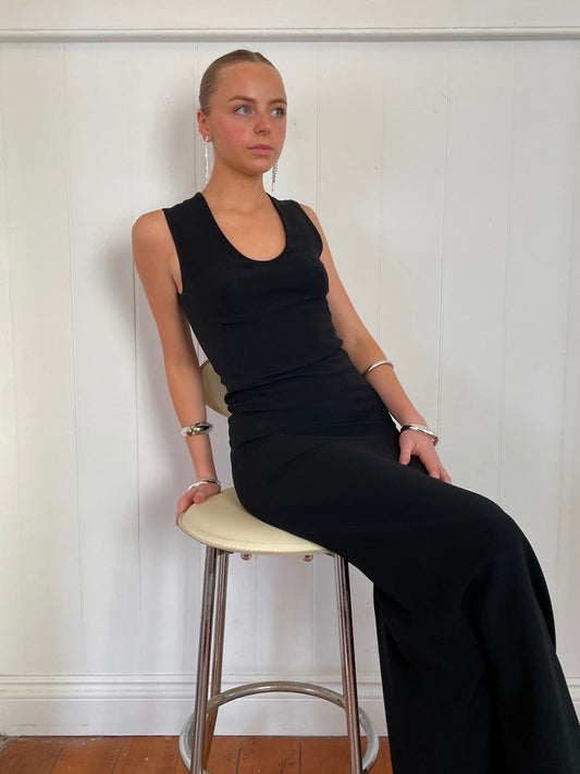 Vintage 90s Versus Versace Black maxi dress