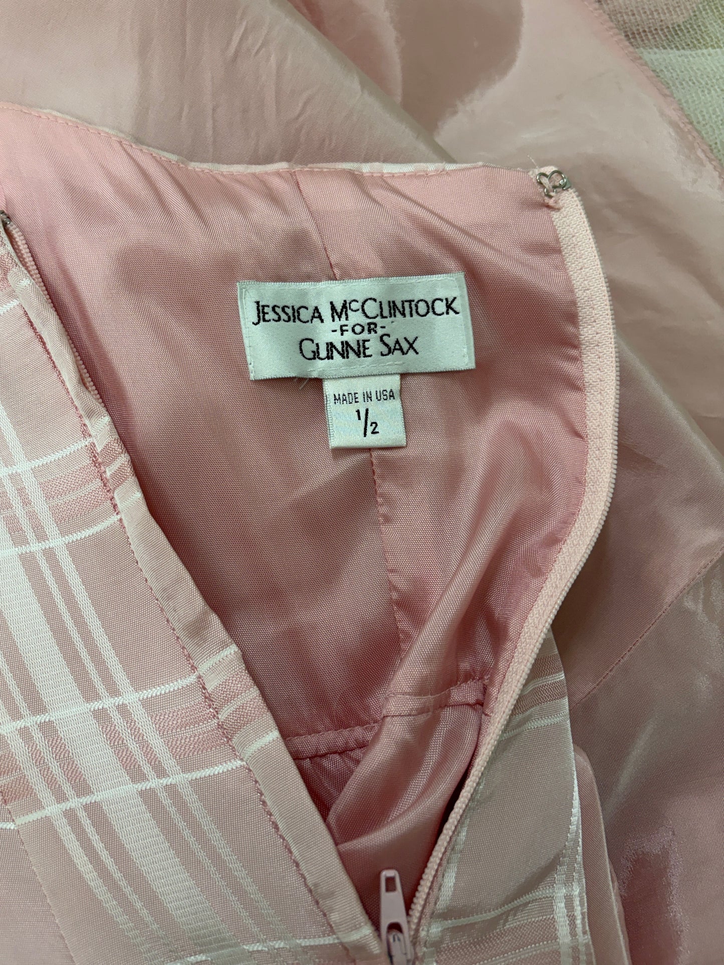 Vintage 90s Jessica McClintock for Gunne Sax pink strapless evening dress